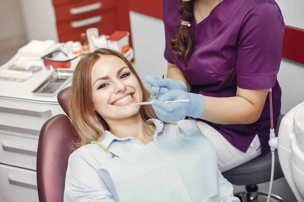 Healthy teeth after recovery from dental cleaning treatment